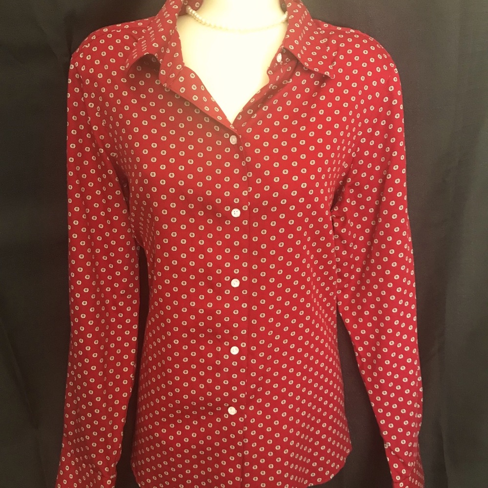 Fox Croft Red Tailored Ladies Blouse.